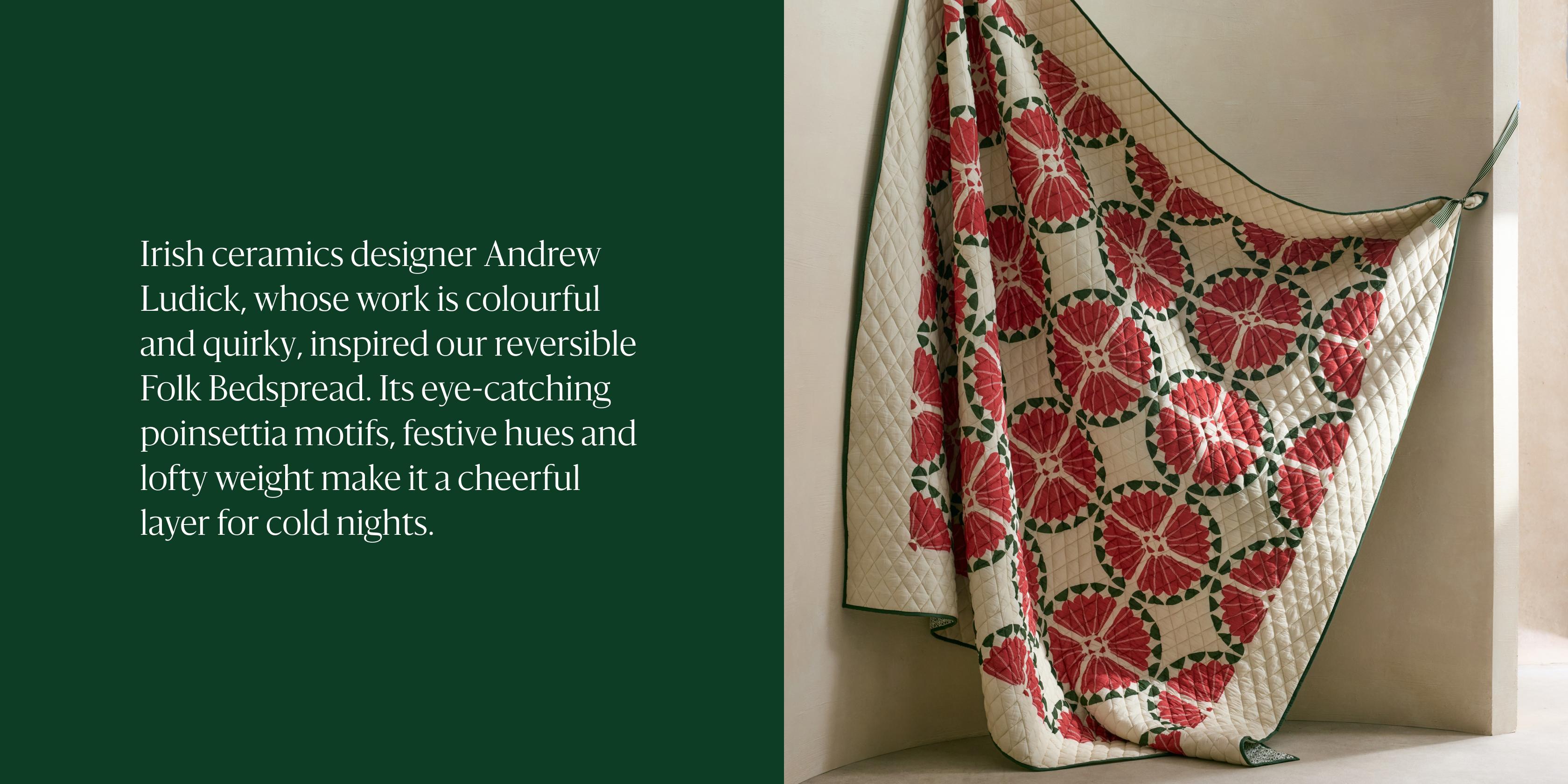 Andrew Ludick Folk Bedspread & Pillowcases